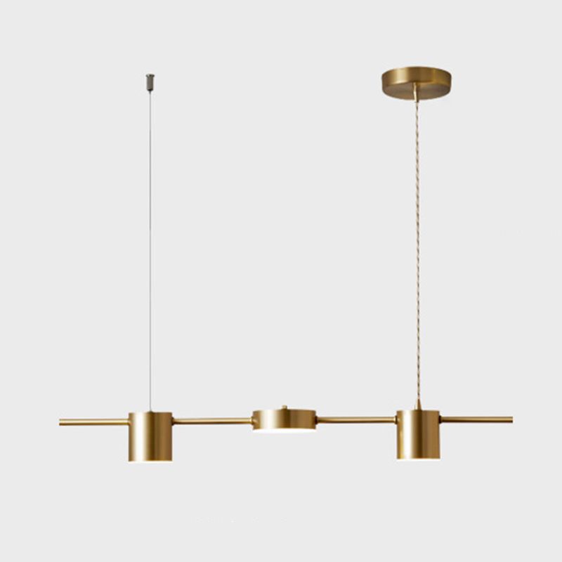 Metal Cylinder Island Pendant Modern Multiple-Light Island Lighting
