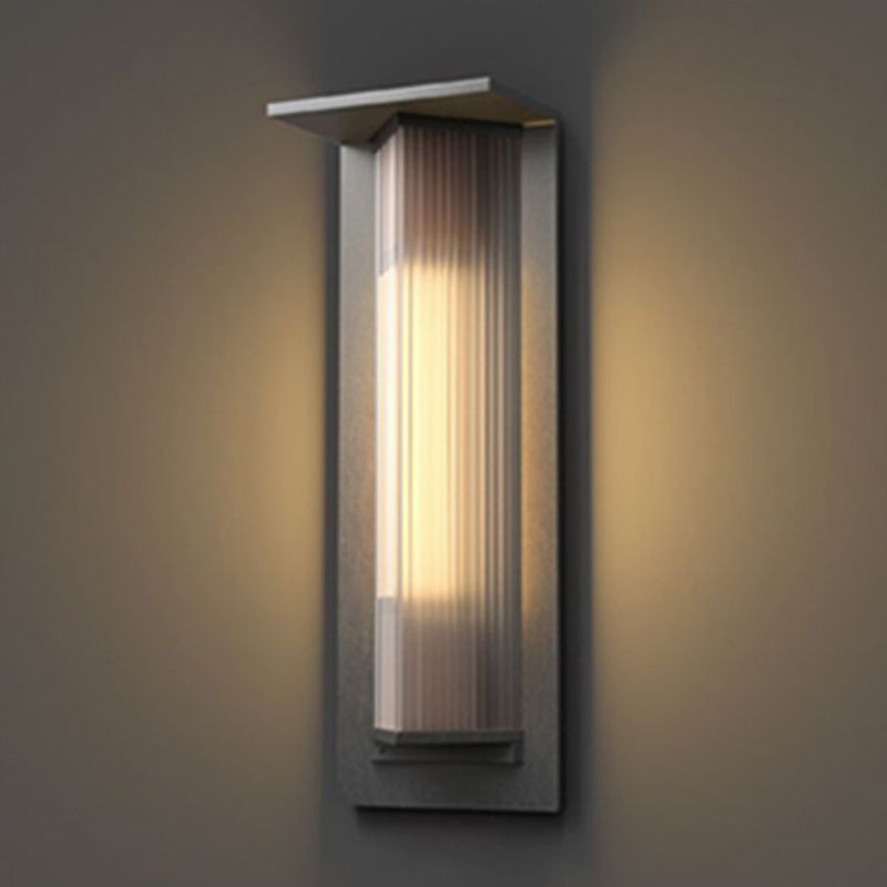 Contemporary Wall Sconce Black Outdoor Wall Light Fixture with Metal