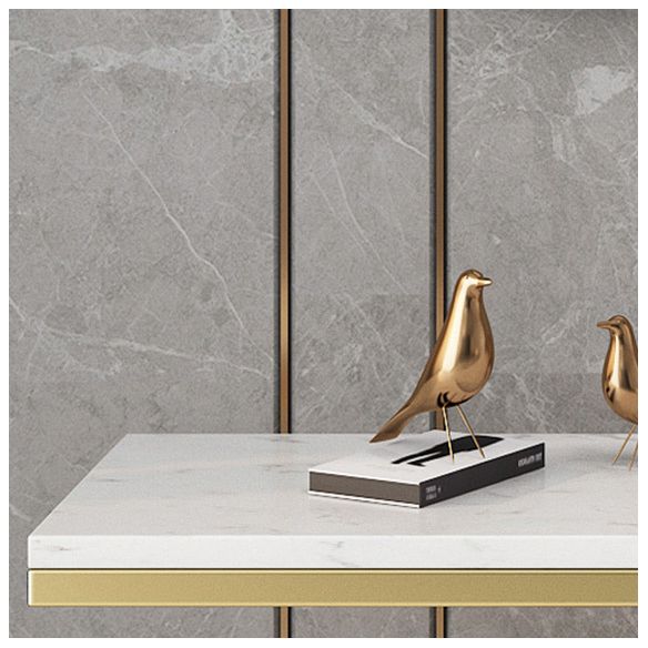 Glam Accent Table Antique Finish Console Sofa Table in Marble