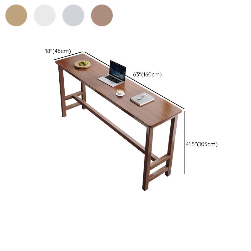 Modern Indoor Bar Stool Table Rectangle Wood Bar Dining Table