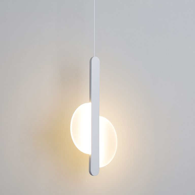 Round Shape LED Pendant Lamp Modern Minimalist Metal Hanging Lamp for Living Room