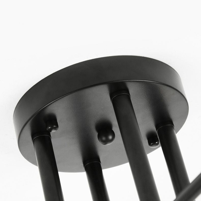 Lampadario a sospensione di metallo nero leggero moderno lampadario a soffitto in vetro moderno per soggiorno