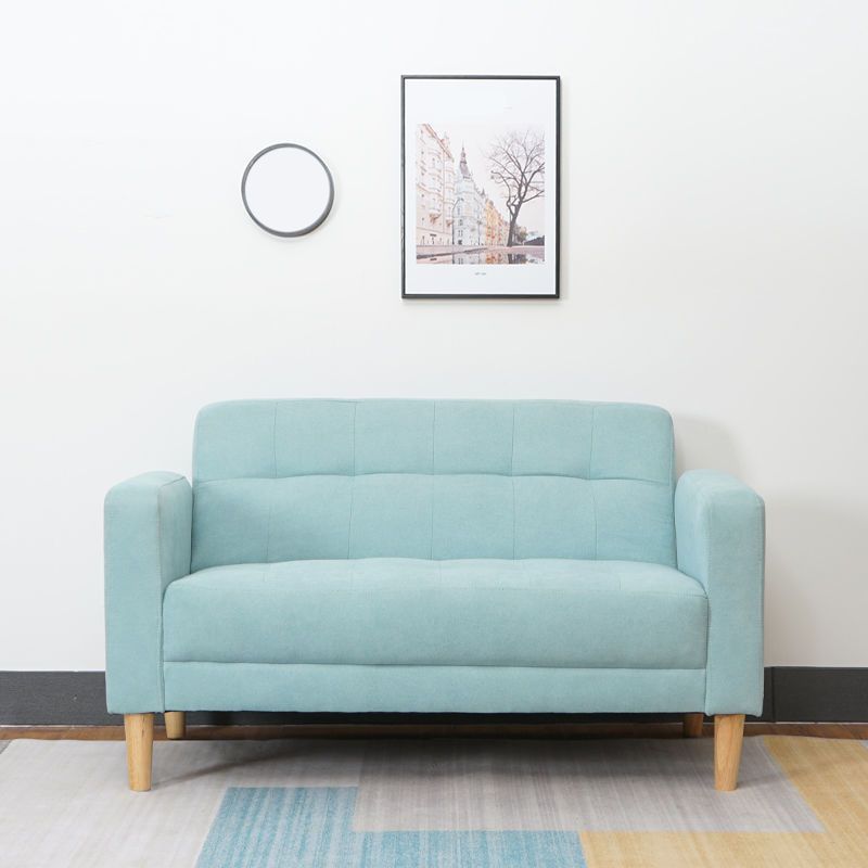 Contemporary Biscuit Back Standard Square Arm Stationary Sofa