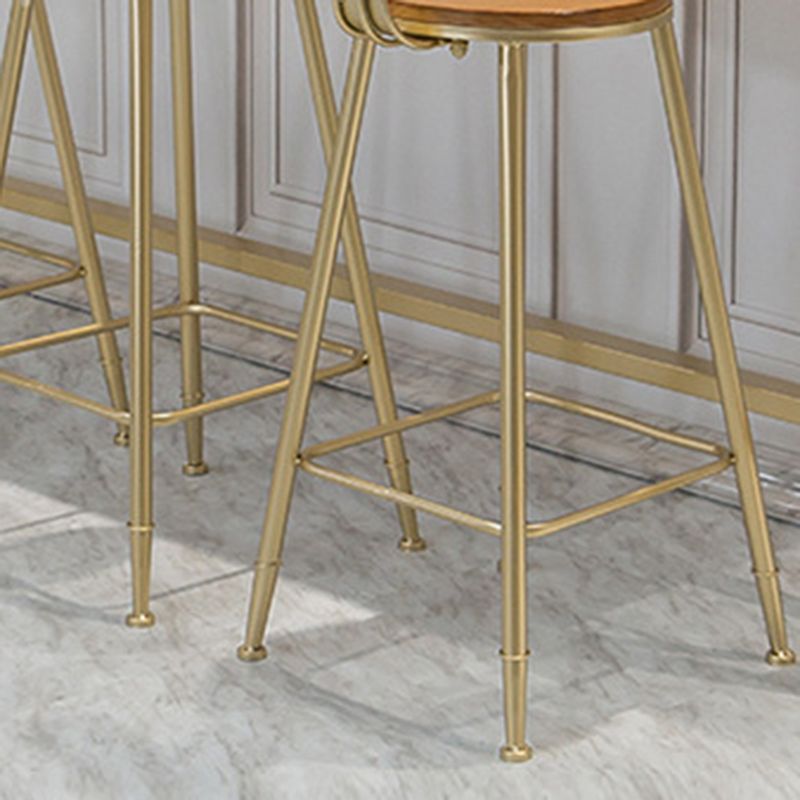 Contemporary Armless Bar Stools Wood Barstools with Footrest