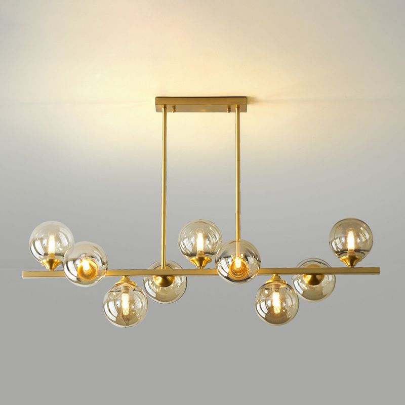 Spherical Shape Island Pendant Modern Style Glass Multi Lights Island Lighting for Bedroom