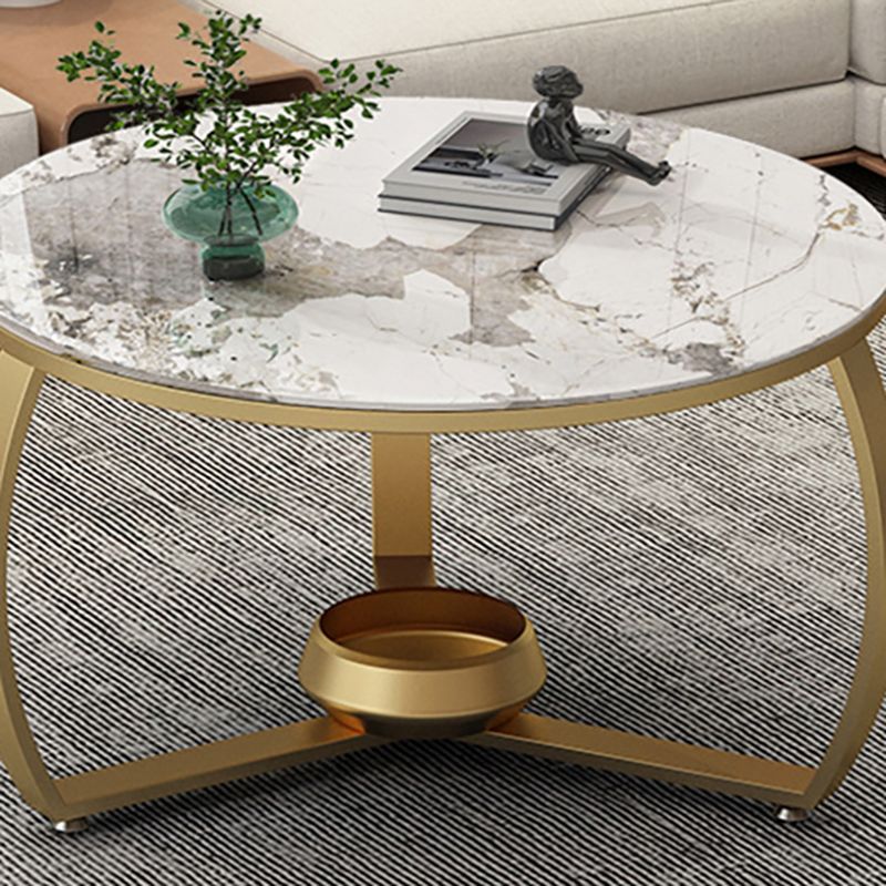 Round Cross Legs Coffee Table  Contemporary  Cocktail Table for Home