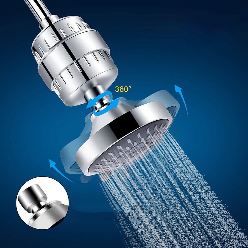 Modern Fixed Shower Head with Katalyst 4-inch Silver Wall-Mount Showerhead