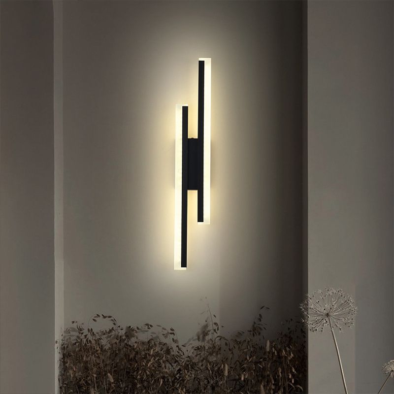 Linear Wall Lighting Fixtures Modern Style Metal 2 Lights Wall Lighting