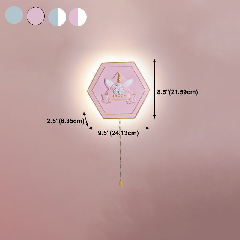 Modern Style Hexagonal Shape Wall Sconce Metal 1 Light Wall Lighting for Bedroom