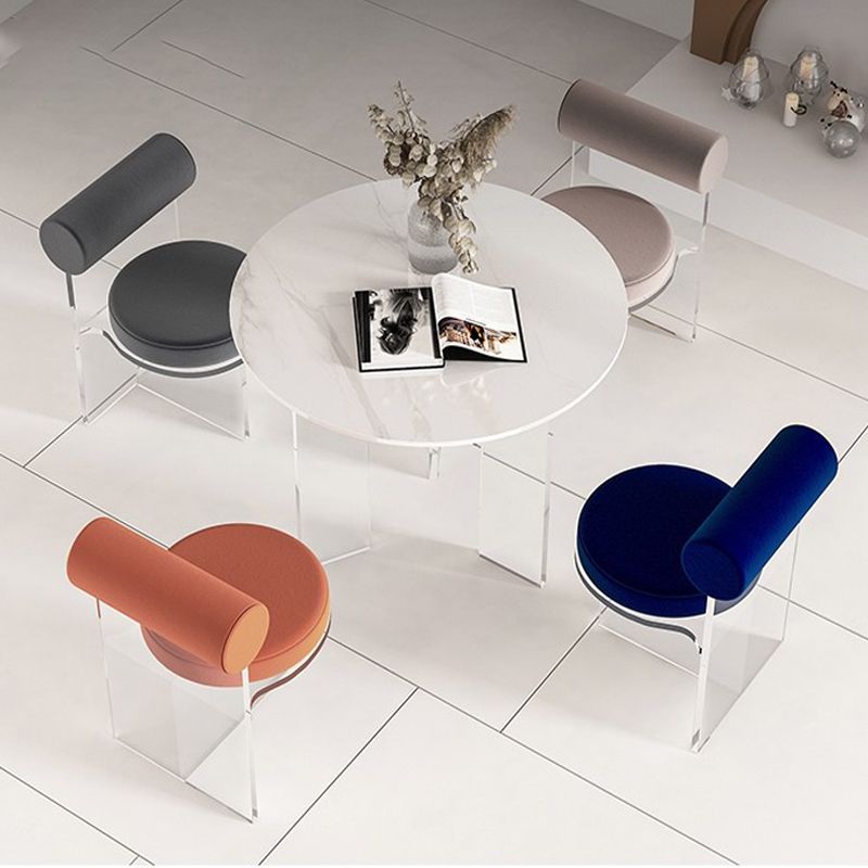 Modern 1/2/3/5 Pieces Dining Set Round Stone Dining Table for Cafe