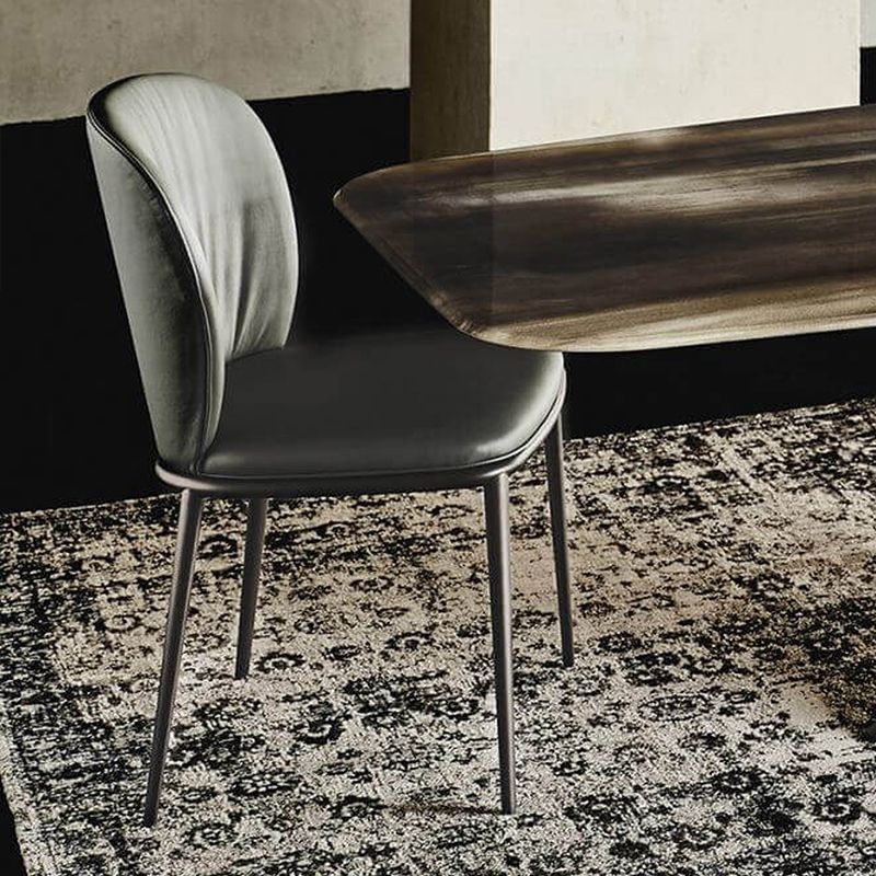 Modern Dining Chairs Armless Dining Chairs with Metal Legs for Kitchen