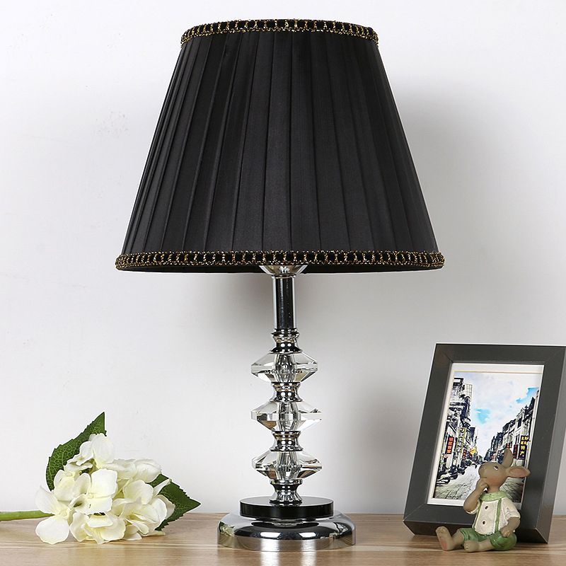 Simple Sweet Smant Simpured Night Light Light Clear K9 Crystal 1 Lámpara de mesa de sala de estar en negro