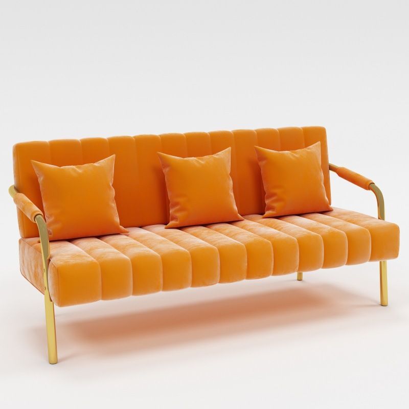 Modern Standard Metal Legs Sofa Macaroon Fabric Sofa for Apartment