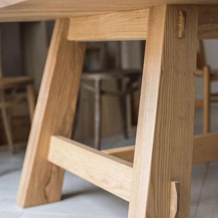 Natural Solid Wood Dining Collection Modern Rectangle Dining Room Kitchen Table