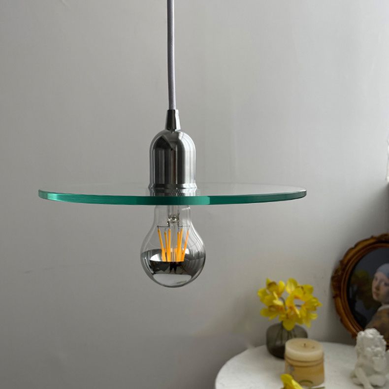 Verre transparente en verre moderne Pendre de plafond mince à 1 lumière pour le café