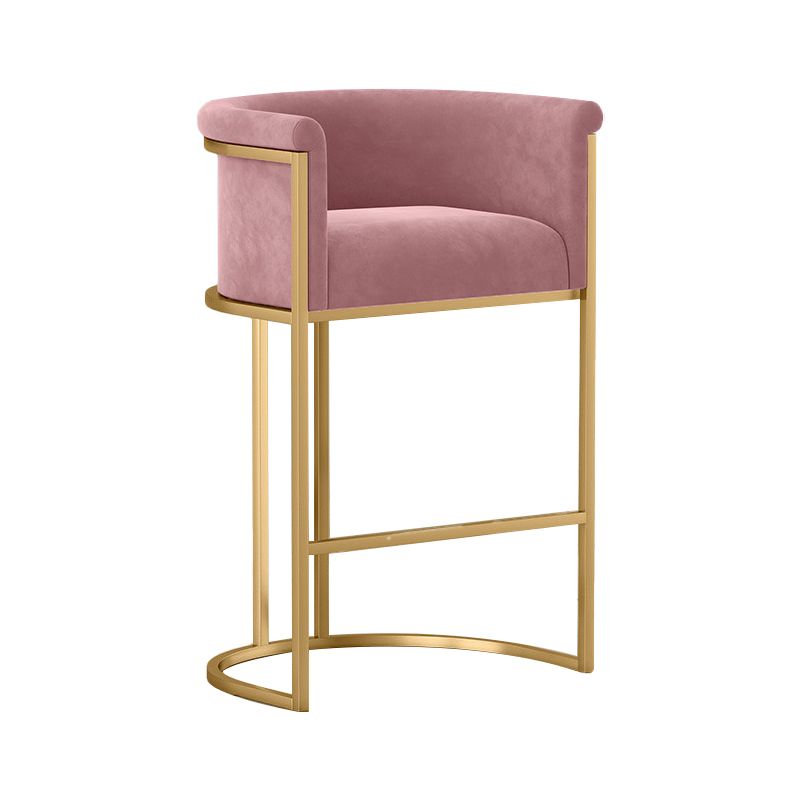 Glam Counter & Bar Stool Armed Upholstered Indoor Bar Stool with Footrest