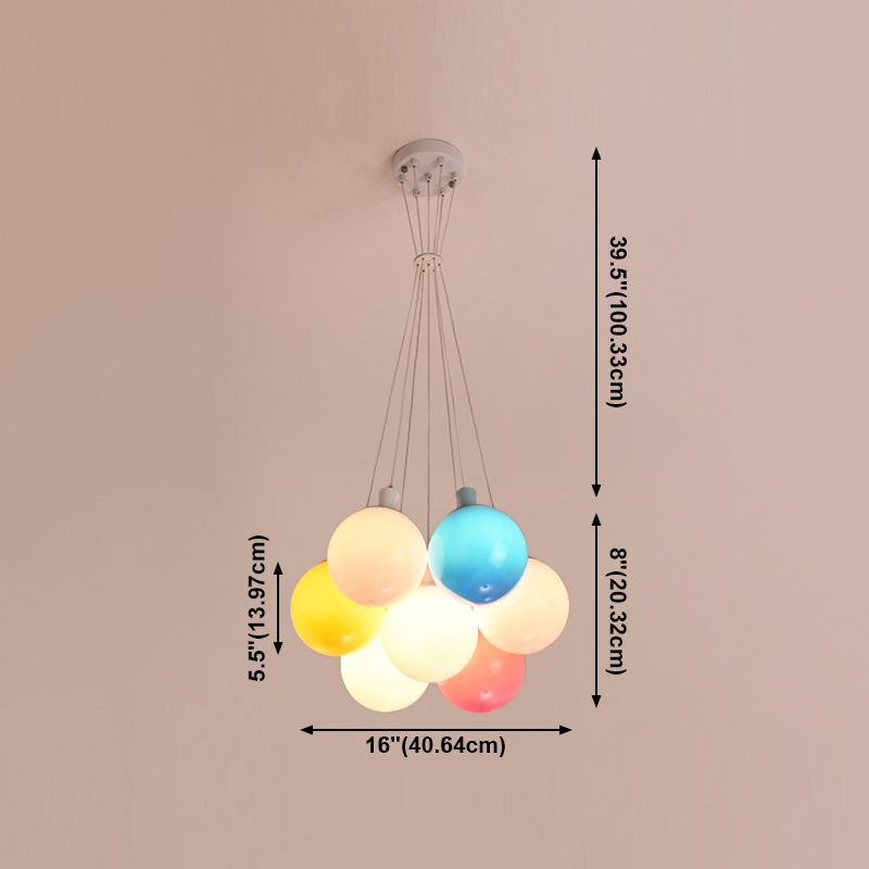 Balloon Colored Chandelier Light Simplicity Acrylic Pendant Light for Child Room