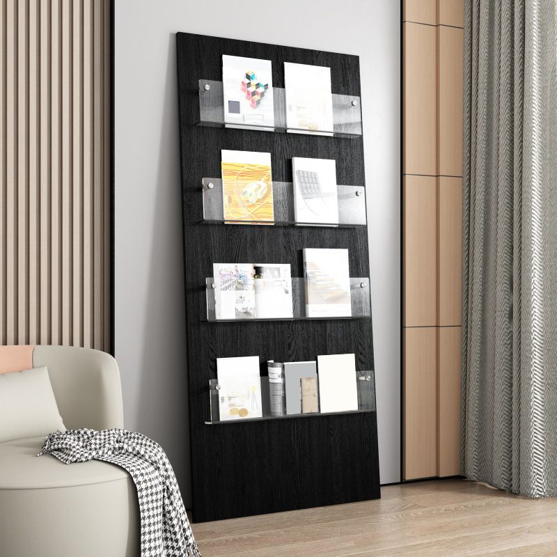 Modern Closed Back Bookshelf Acrylic Bookcase for Study Room with Shelves