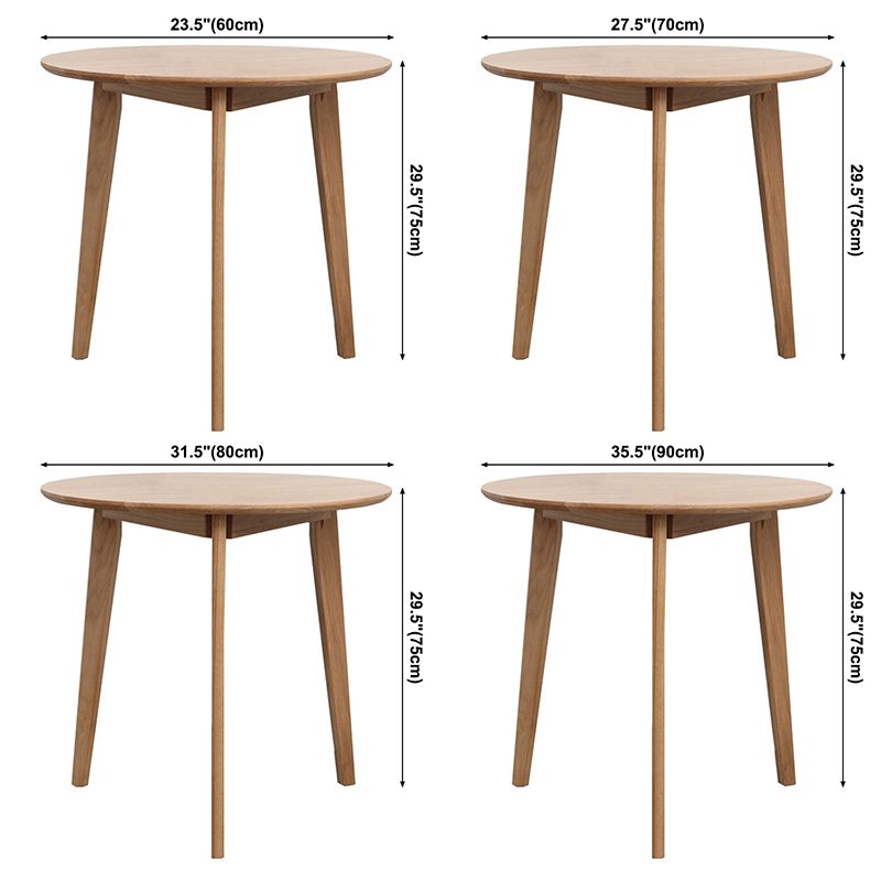Mesa de comedor redonda contemporánea mesa de madera maciza con 4 patas para el comedor