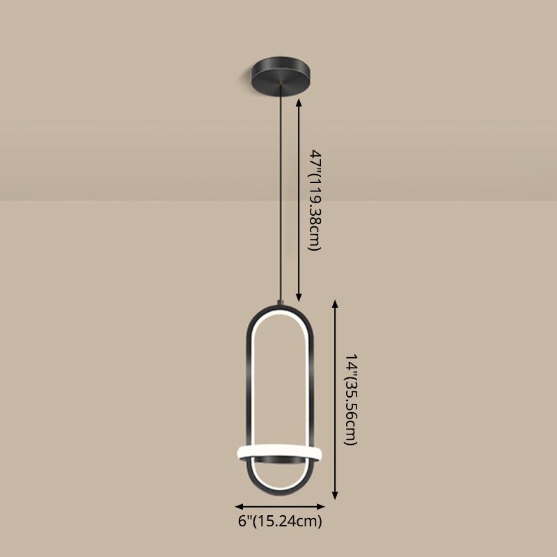 Simplicity Style Geometric Ceiling Pendant Light Metal LED Bedroom Pendant Light Kit