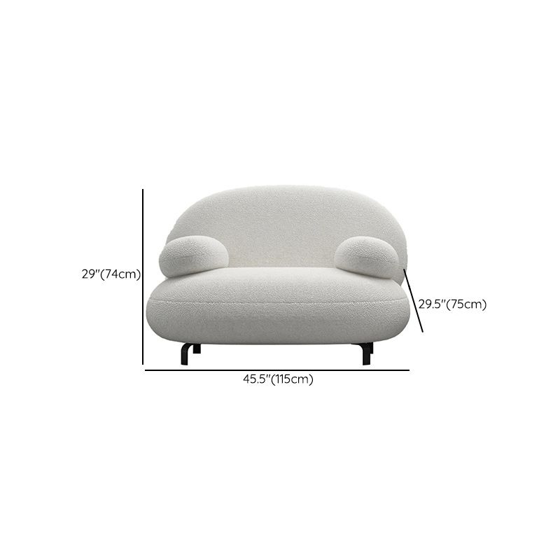 Standard Round Arm Sofa Modern Minimalist Fabric Sofa in White