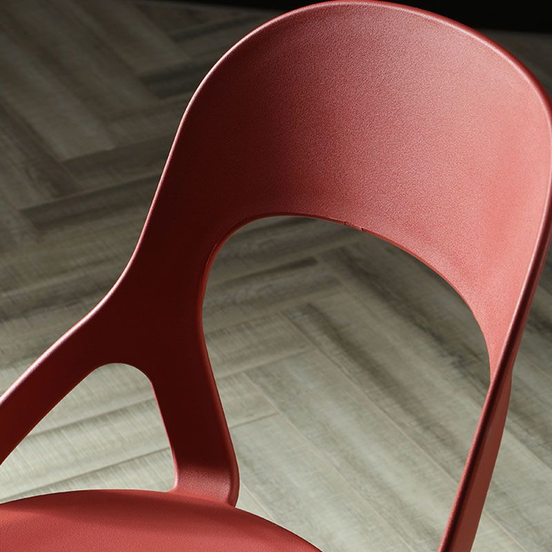 Sillas de comedor sin brazos con respaldo abierto escandinavo, silla lateral de plástico