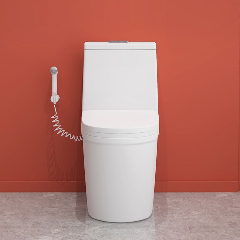 Traditional Floor Mount Toilet White Seat Included Toilet Bowl for Bathroom