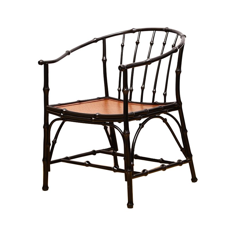 Cane Back Dining Chairs Traditional Slat Back Arm Chair for Dining Room