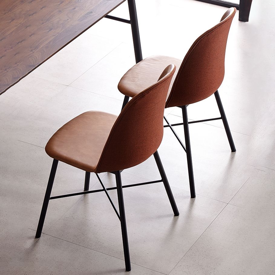 Chaise de style contemporain, chaises d'appoint sans accoudoirs avec pieds en métal pour cuisine