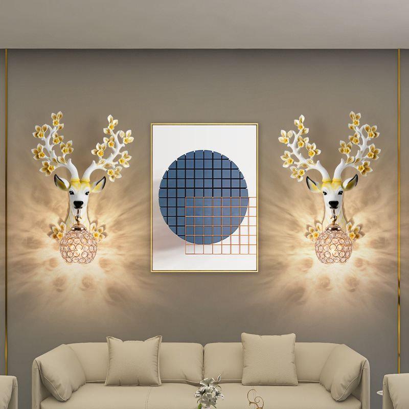 Modern Style Globe Sconce Light Fixtures Metal 1 Light Wall Mounted Lighting