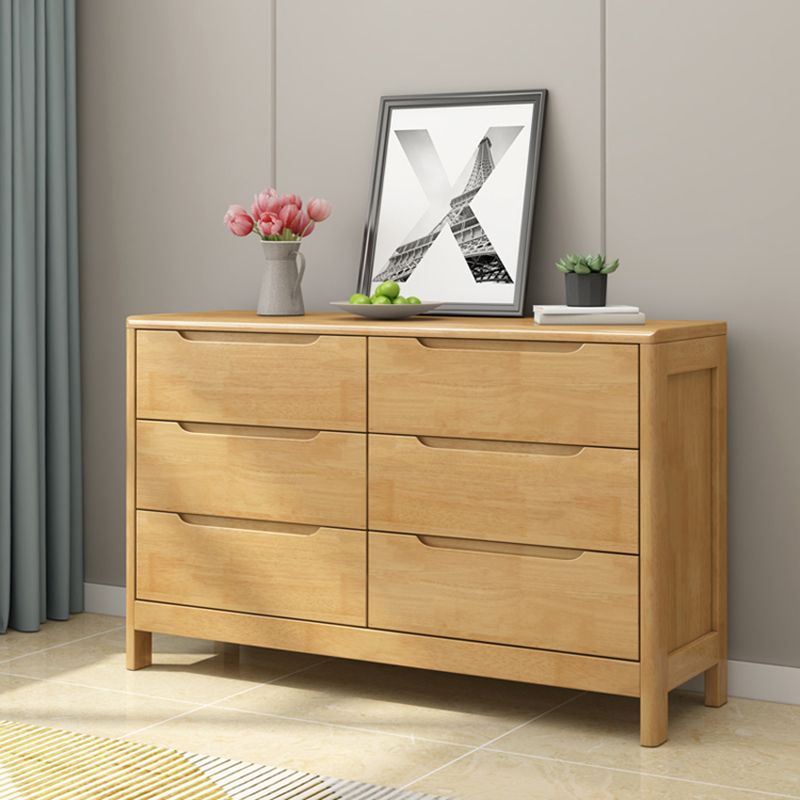 Modern Style Sideboard Buffet with Rubberwood Solid Wood Drawers and Storage Sideboard