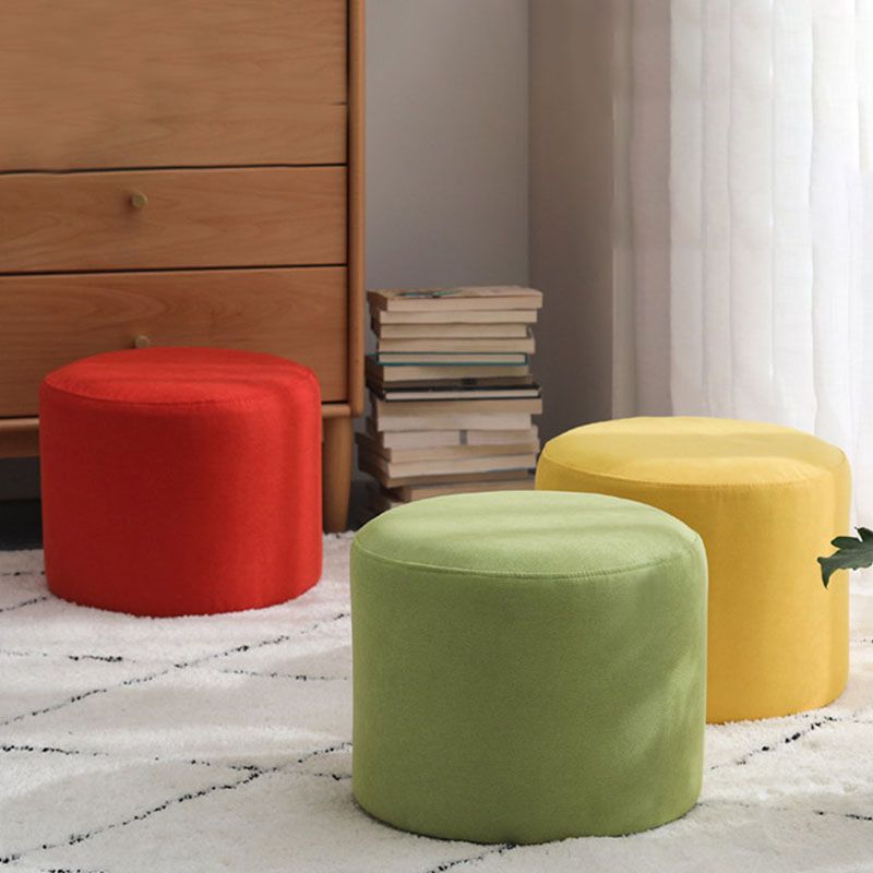 Contemporary Pure Color Footstool Round Tear Resistant Footstool