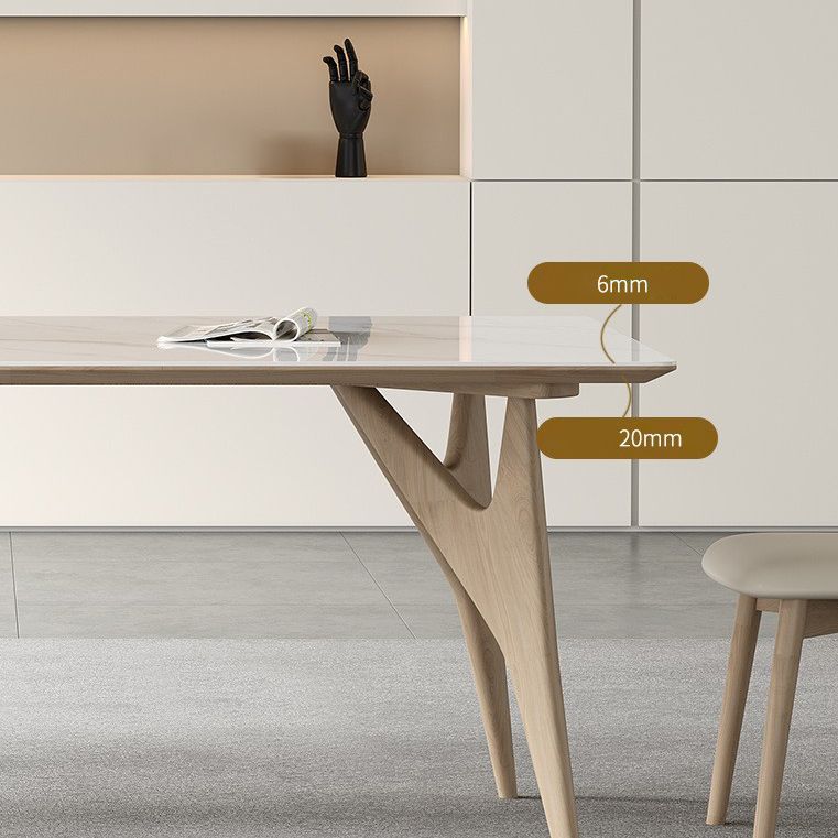 Contemporary Style 1/2/5/7 Pieces Dining Chairs Set Rectangle Stone Furniture in White