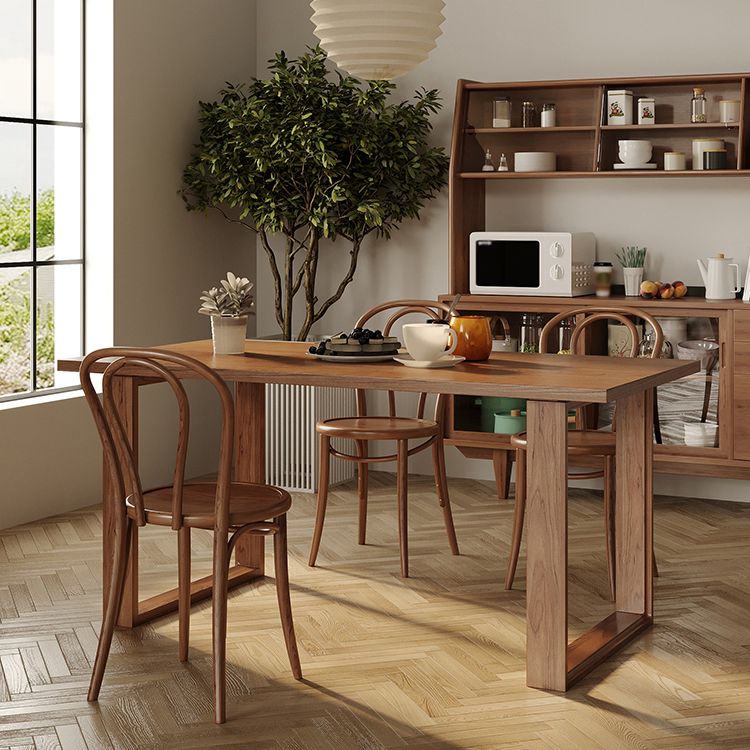 Modern 1/4/5 Pieces Rectangle Dining Set Solid Wood Dining Table with Chairs