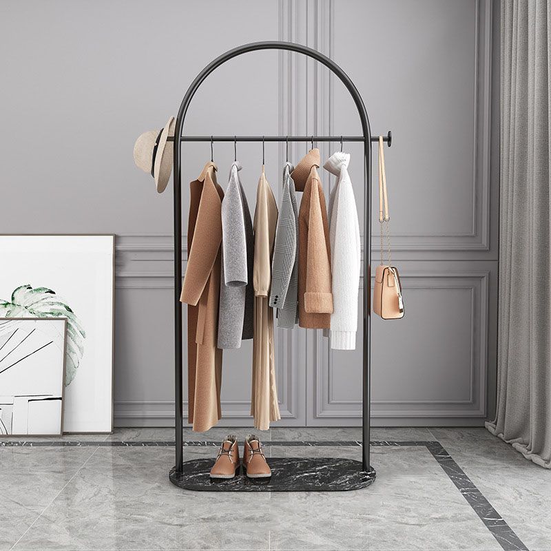 Glam Coat Rack Free Standing Metal Hall Stand with Slate Base Living Room