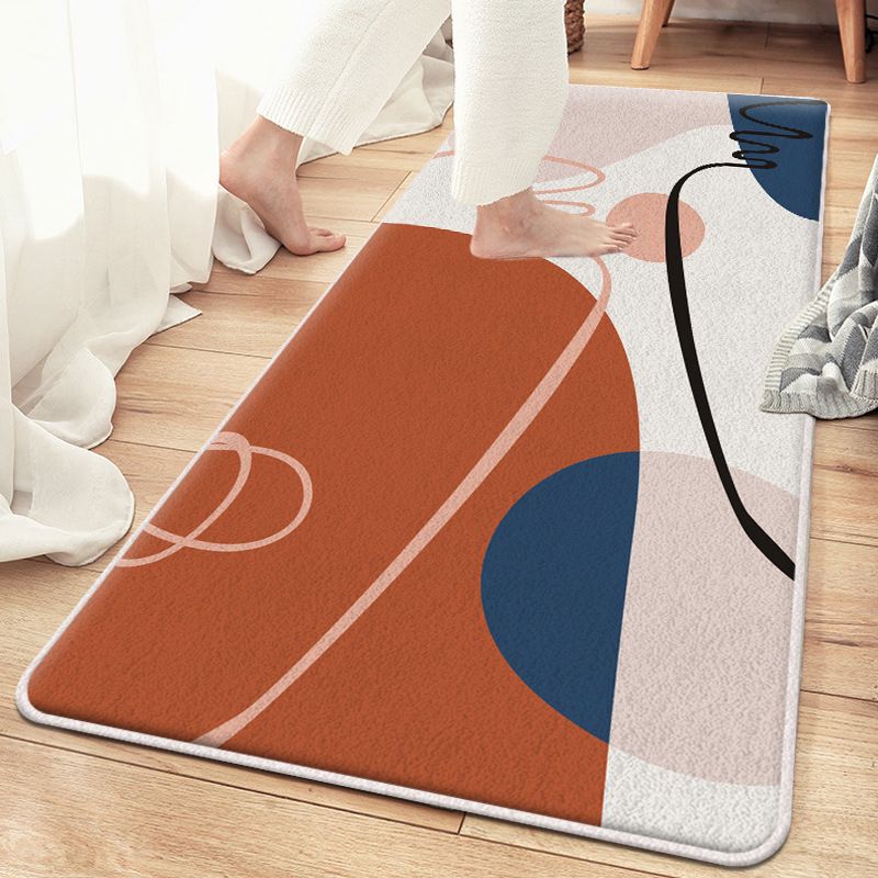 Tapis à rayures en polyester à tapis à rayures en polyester blanc pour chambre à coucher