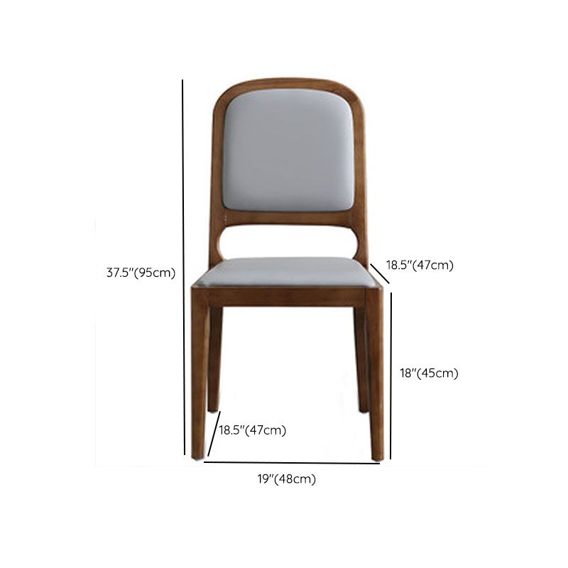 Open Back Side Chair Wood Industrial Style Dining Room Chair for Home