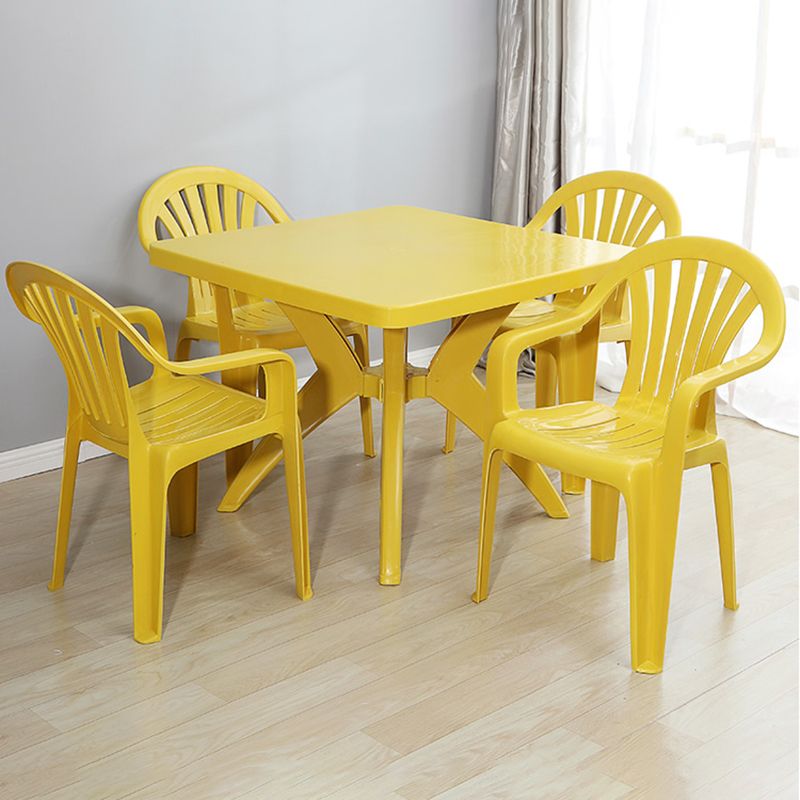 Modern Plastic Dining Arm Chairs Home Stackable Windsor Dining Armchair