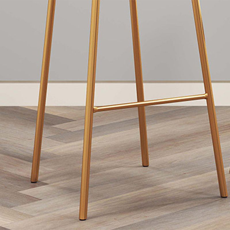 Nordic Low Back Bar-stool Round Seat Counter Bar Stool with Metal Legs