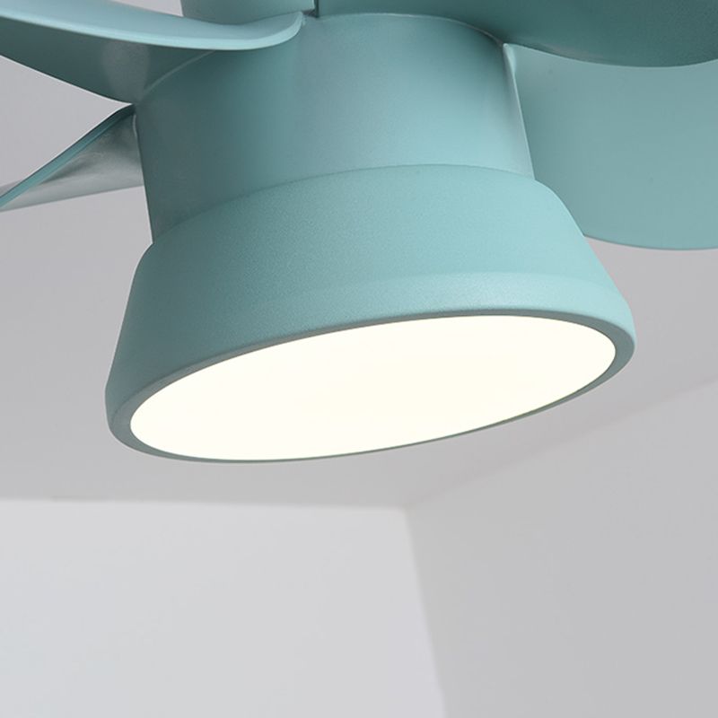 Ventiladores de techo de forma de ventilador de metal estilo para niños de 1 luces de lámpara de ventilador de techo