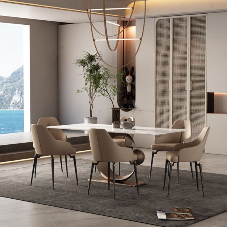 Luxury Sintered Stone Top Dining Set 1/4/5/7 Pieces Rectangle Dining Table with Chairs