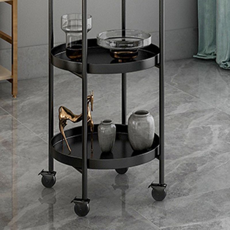 Mid-Century Tray Top Corner Table 4 Legs Metal Side End Table with Storage