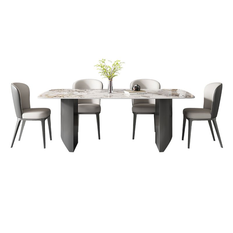 Modern Rectangle Dining Table Stone Top Dinner Table for Dining Room