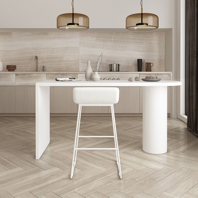 Solid Wood Pub Table Contemporary Bar Table with Double Pedestal