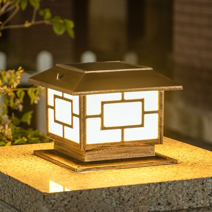 Simple LED Pillar Light Modern Solar Lighting Fixture for Garden