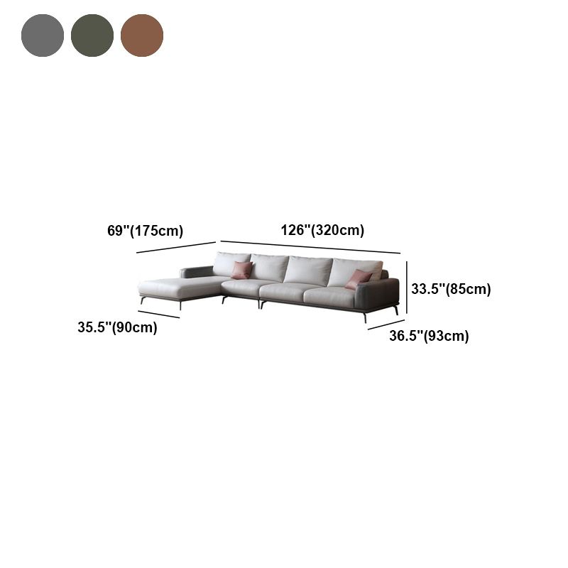 Faux Leather Sectionals/Sofa with Square Arm for Living Room