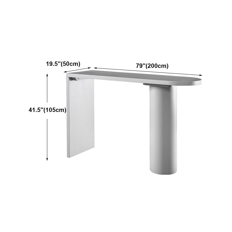 Industrial White Pub Bar Table Wood Double Pedestal Bar Dining Table Fixed Table