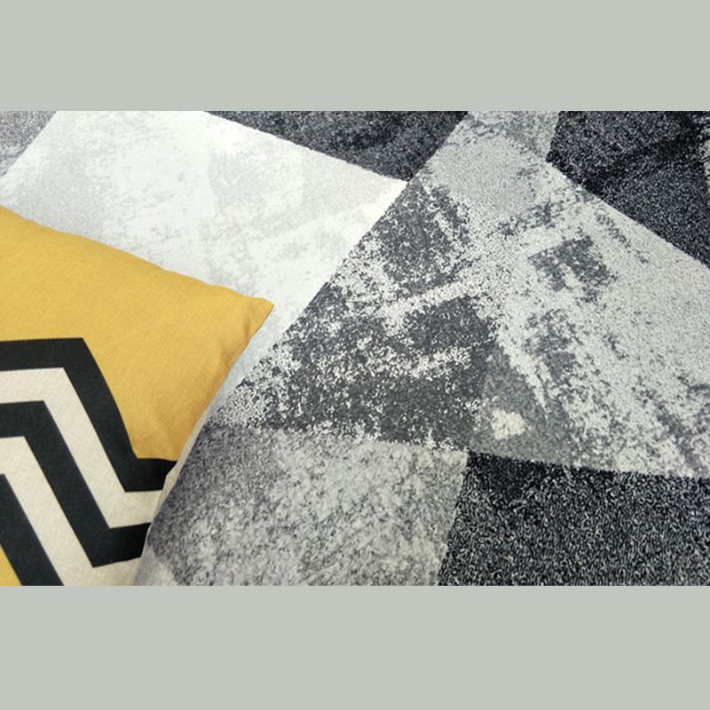 Chic Modern Area Rug Leaf Pattern Polyester Area Carpet Anti-Slip Backing Rug for Living Room