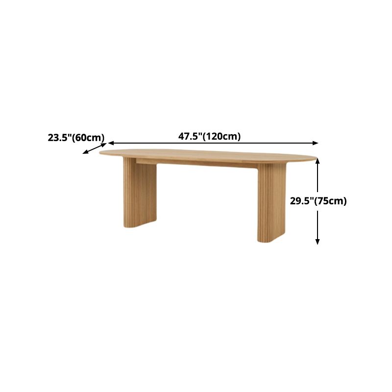 Mesa de madera sólida ovalada Simplicidad de doble pedestal para comedor para comedor