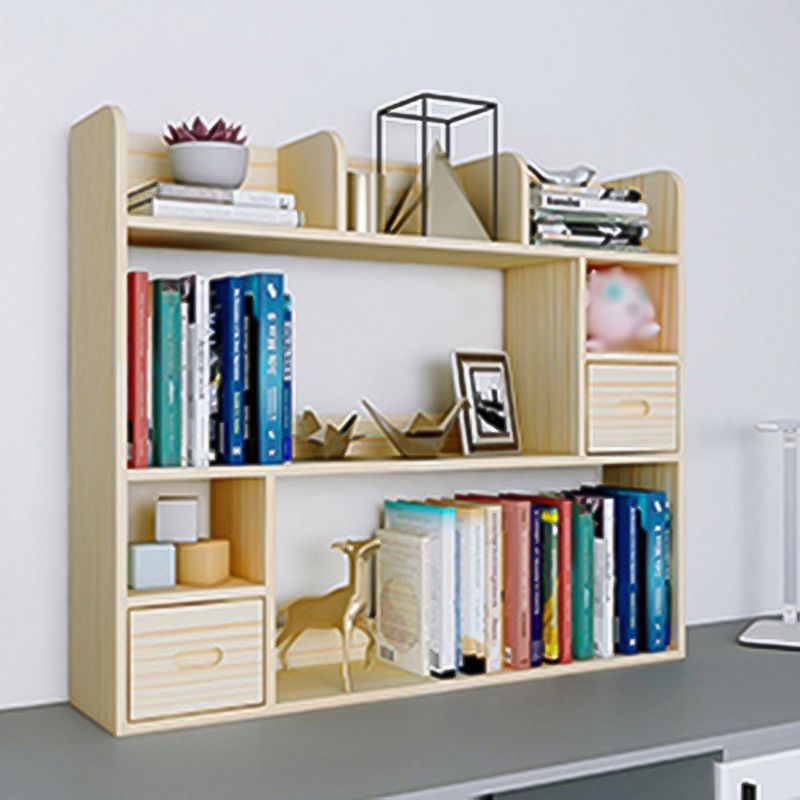 Natürliches Kiefernholz -Bücherregal zeitgenössischer horizontaler Bücherregal